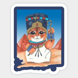 Neferkitty lucky cat art Sticker